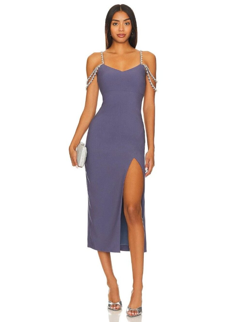 LIKELY Hank Dress in Night Shadow 2 Womens Midi Cocktail Sheath Crystals